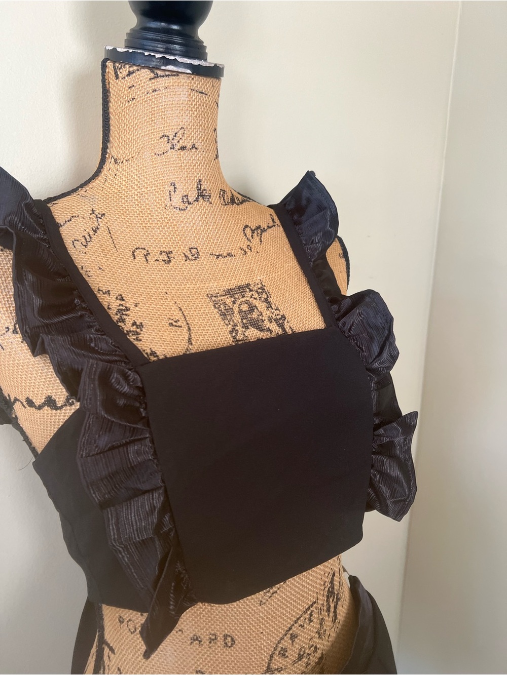 Lucy in the Sky Black Ruffled Crop Top and Short Set